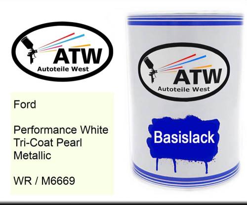 Ford, Performance White Tricoat Pearl Metallic, WR / M6669: 500ml Lackdose, von ATW Autoteile West.